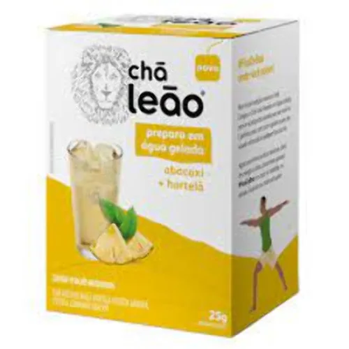 CHÁ ABACAXI E HORTELÃ CHÁ LEÃO CAIXA 25G 10 UNIDADES - CHÁ LEÃO