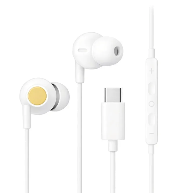 Fone de Ouvido In-ear Tipo C Controle de volume EL-1416 Cor Branco - Eletromex