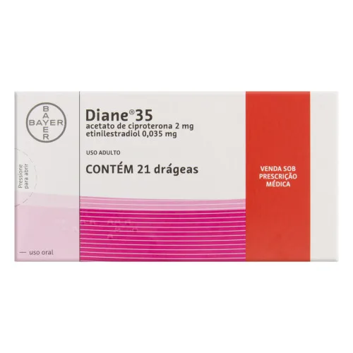 Diane 35 2 Mg 0,035 Mg 21 Drágeas Schering - BAYER - Farmácia