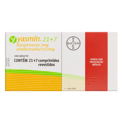 Yasmin 3 0,03mg Caixa 21 7 Comp Rev - BAYER - Farmácia