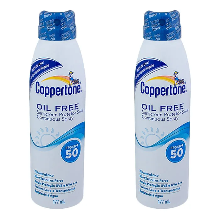 Kit Protetor Solar Coppertone Oil Free Loção Fps 50 177ml 2 Unidades - Coppertone - Protetor Solar