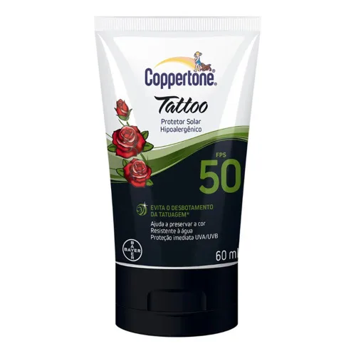 Protetor Solar Loção Coppertone 60ml Fps 50 Tattoo Unit - COPPERTONE