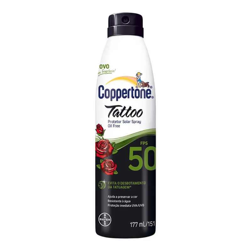 Protetor Solar Coppertone Tattoo Spray FPS 50 177ml - Coppertone - Protetor Solar