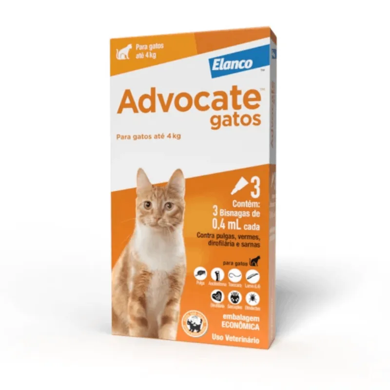 Antipulgas Advocate Gatos até 4 kg 3 pipetas