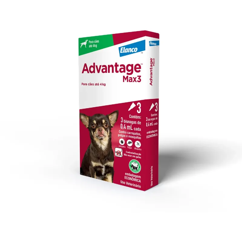 Antipulgas Advantage Max3 Cães até 4kg - Advantage - Cachorro