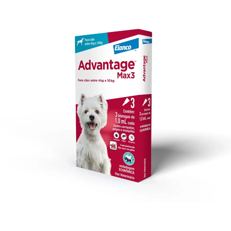 Antipulgas Advantage Max3 Cães 4kg a 10kg - Advantage - Cachorro