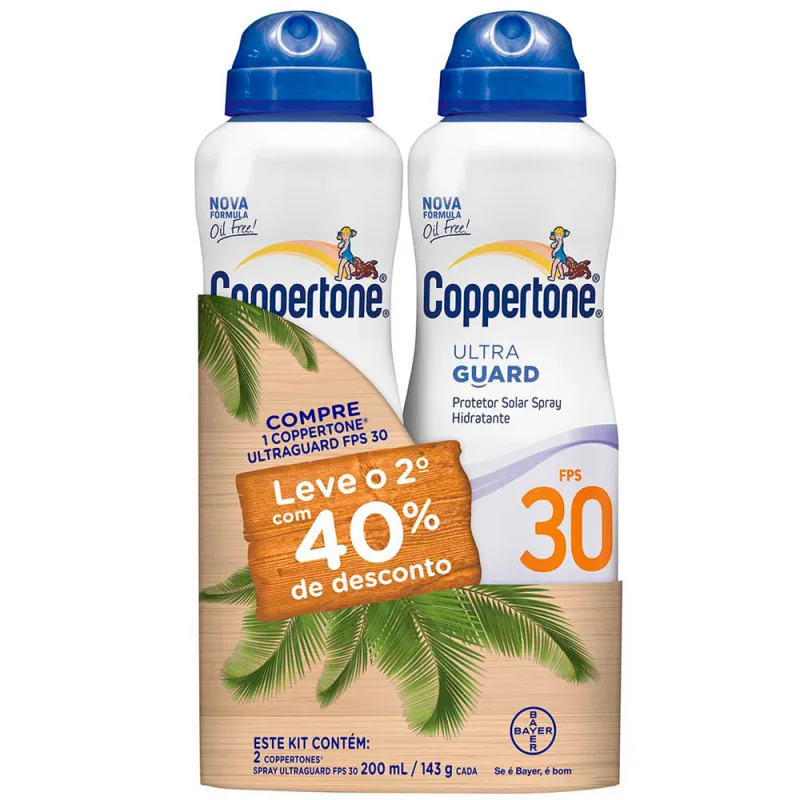 Kit Protetor Solar Coppertone Ultraguard Spray FPS 30 177ml 2 Unidades - Coppertone - Protetor Solar