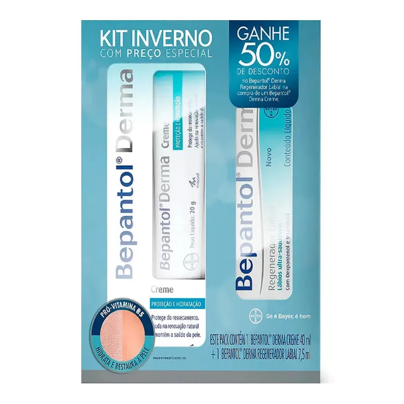 Kit Bepantol Inverno Derma creme 40ml + Derma Regenerador Labial 7,5ml