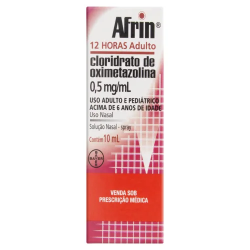 AFRIN SPRAY 0 5MG ML BAYER CAIXA 10ML SOLUÇÃO NASAL - BAYER