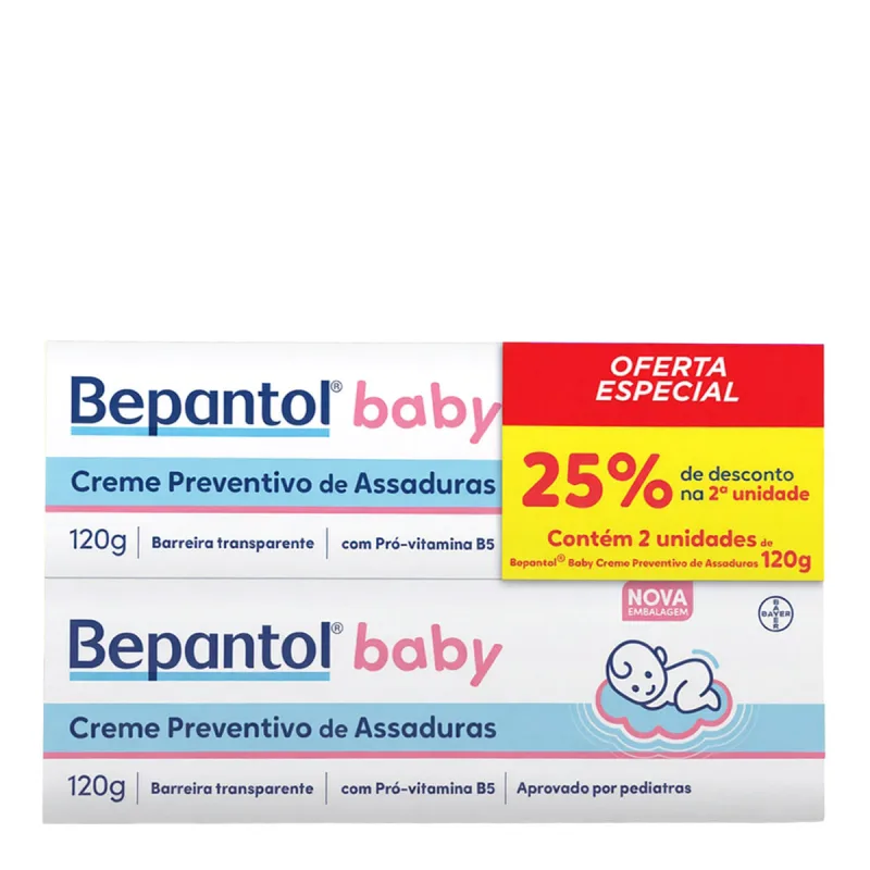 Kit Creme Antiassaduras para Bebês Bepantol Baby 2 Unidades de 120g - Bepantol - Creme Para Assadura