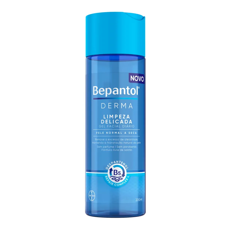 Gel de Limpeza Facial Diário Bepantol Derma Limpeza Delicada Pele Normal a Seca 200ml - Bepantol - Dermo E Beleza