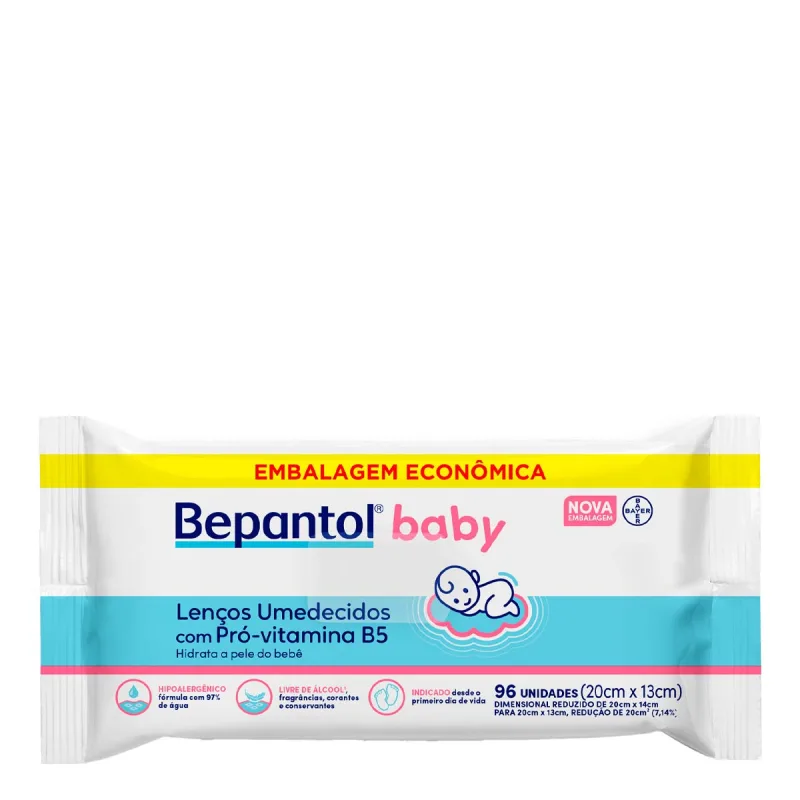 Lenço Umedecido Bepantol Baby 96 Unidades - Bepantol - Lenço Umedecido