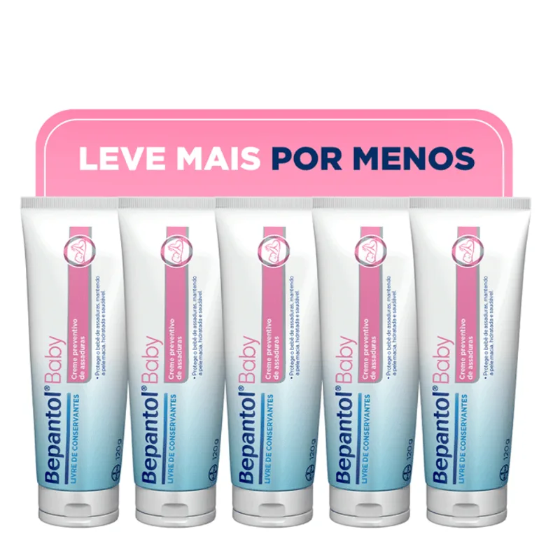 Kit Creme Antiassaduras Bepantol Baby 5 Unidades de 120g