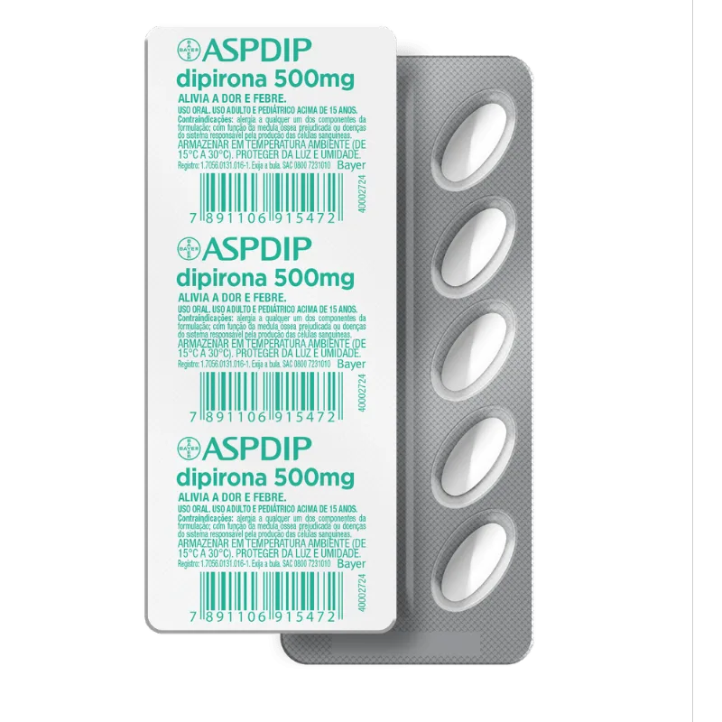 Aspdip 500mg com 10 Comprimidos Bayer