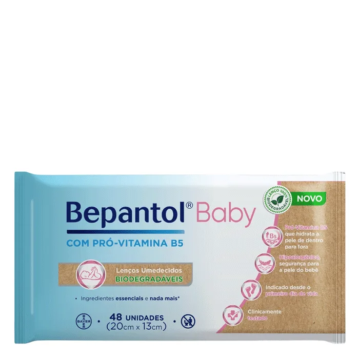 Lenço Umedecido Bepantol Baby Biodegradáveis 48 Unidades - Bepantol - Lenço Umedecido