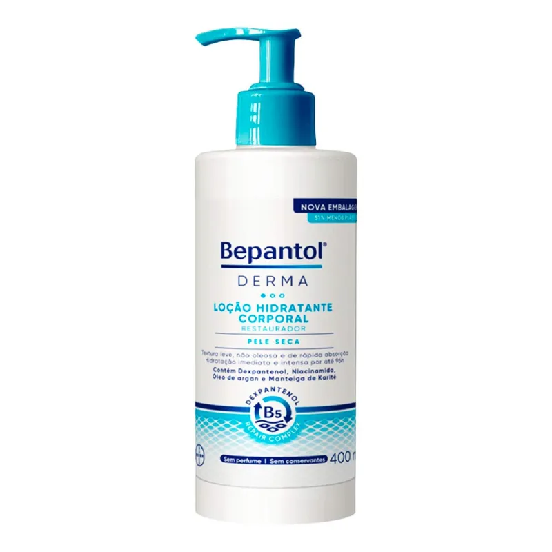 Loção Corporal Bepantol Derma Hidratante Restaurador Pele Seca 400ml - Bepantol - Dermocosméticos