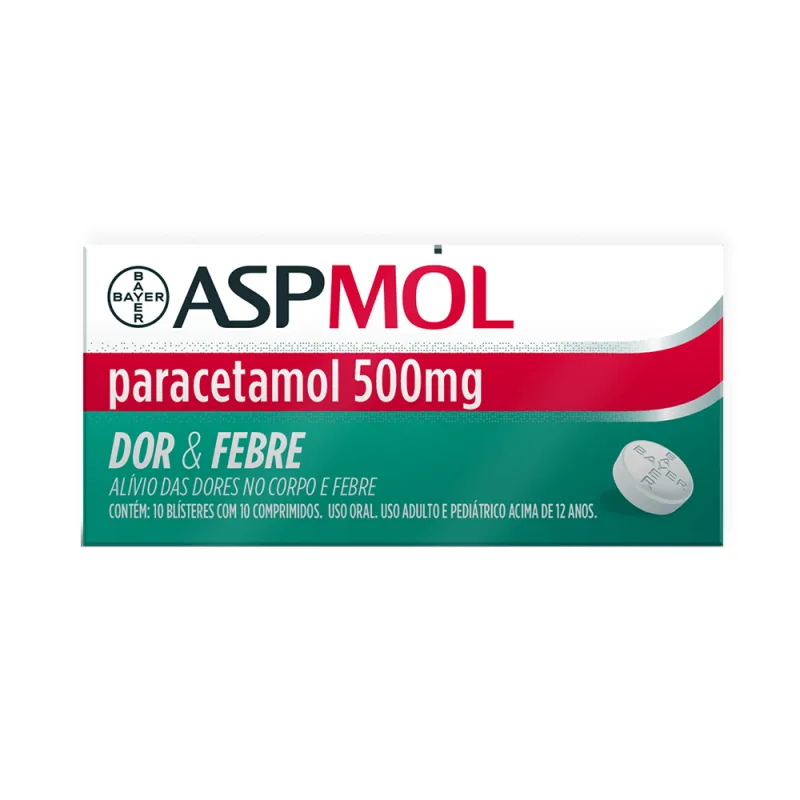 Paracetamol Aspmol 500mg 20 Comprimidos - Aspirina