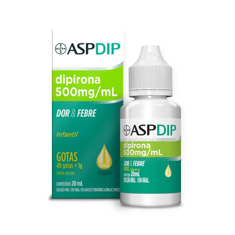 Dipirona AspDip 500mg Gotas 20ml - Aspirina - Medicamentos E Saúde
