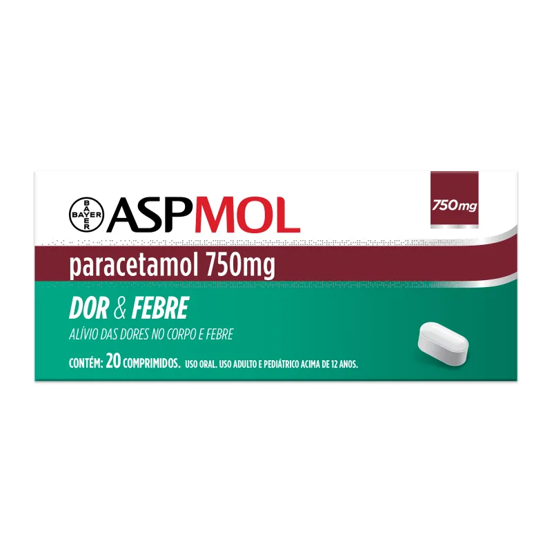 Aspmol 750mg 20 Comprimidos - Aspmol - Medicamentos E Saúde