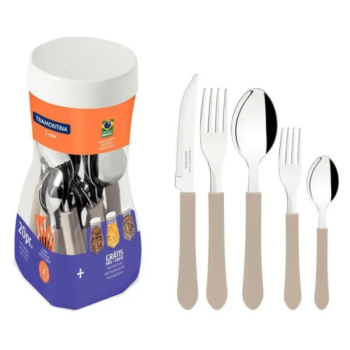 FAQUEIRO INOX 20 PEÇAS LEME CINZA - TRAMONTINA - Utilidades Domesticas