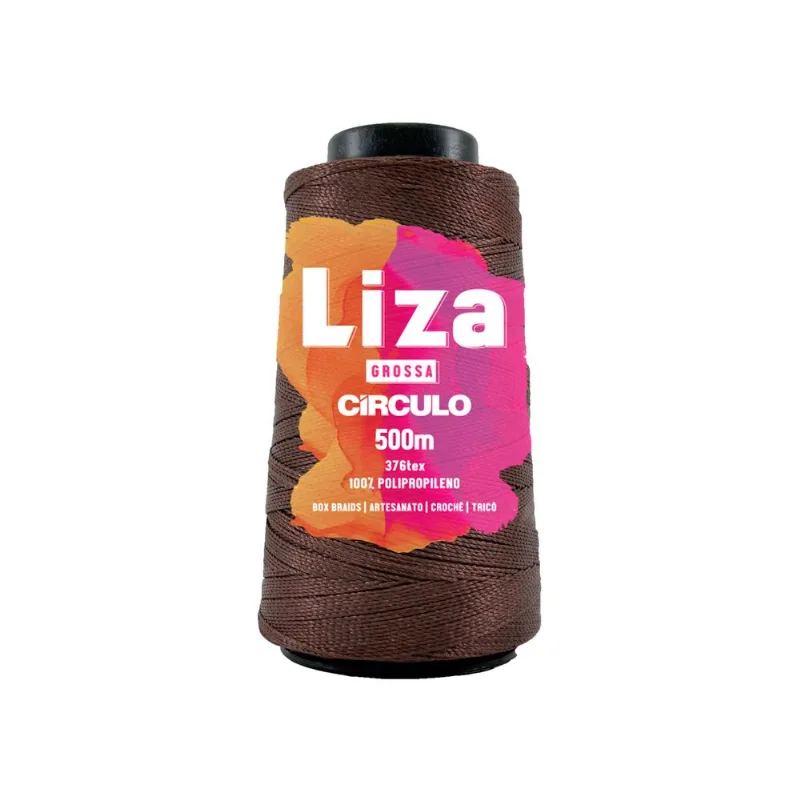 FIO CIRCULO LIZA GROSSA 500M EM ACRÍLICO COM 187G Castanho Médio 7217