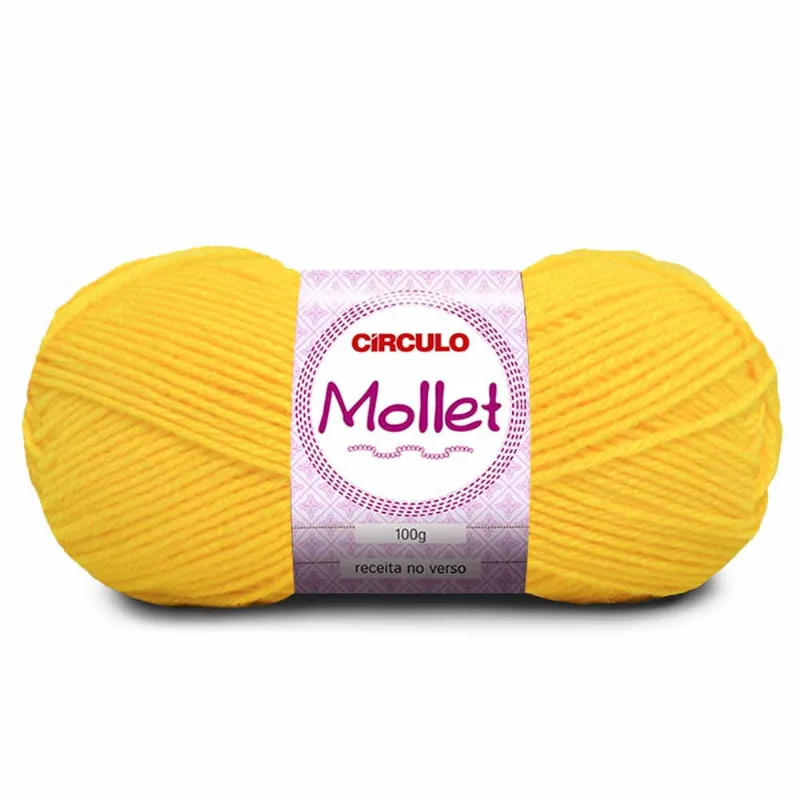 Fio Circulo Mollet 200M Em Acrilico Com 100G Canário 1289