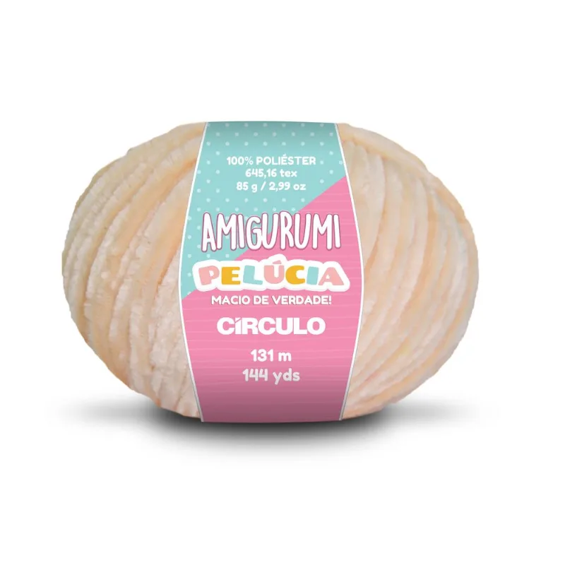 Linha Circulo Amigurumi Pelúcia 131M Em Poliéster Com 85G Chantilly 7563