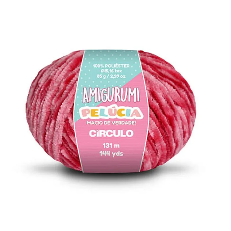 Linha Circulo Amigurumi Pelúcia 131M Em Poliéster Com 85G Carmim 3528