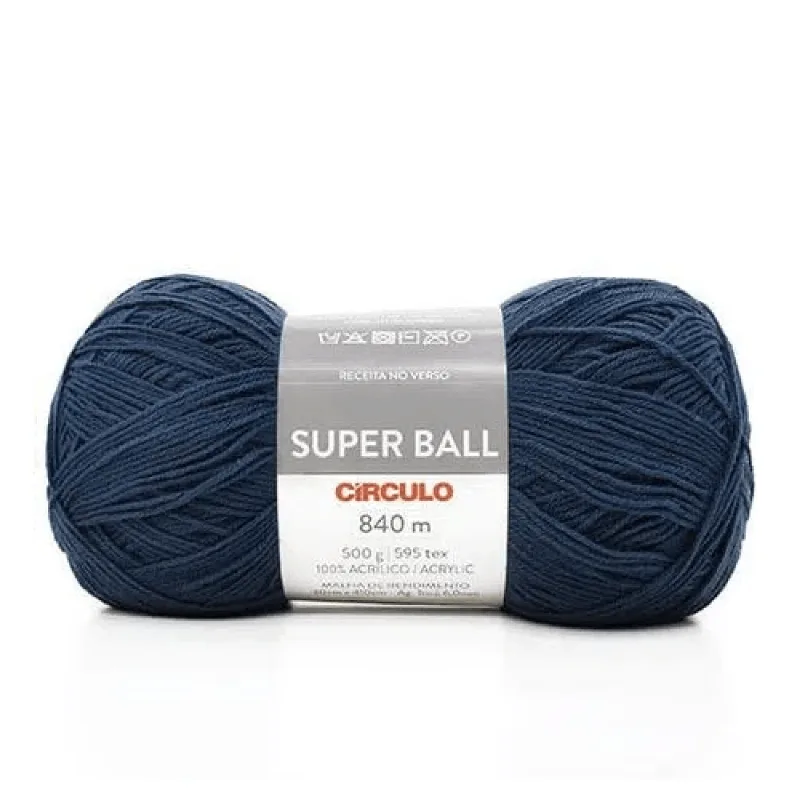 LINHA CIRCULO FIO SUPER BALL 500GR COR 2581 ANIL PROFUNDO