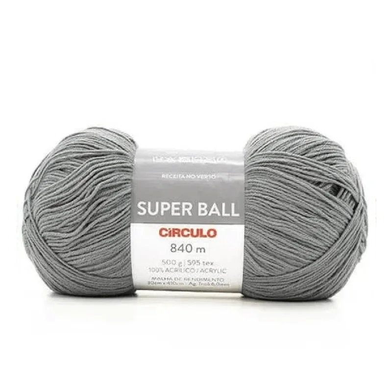 LINHA CIRCULO FIO SUPER BALL 500GR COR 8098 CINZA ASFALTO