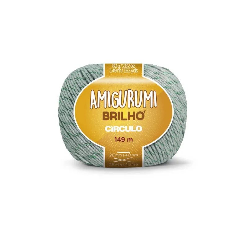 Fio Circulo Amigurumi Brilho 149M Com 80G Eucalipto 5745