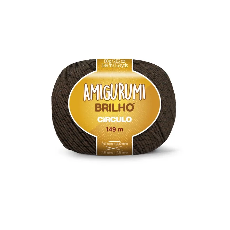 Fio Circulo Amigurumi Brilho 149M Com 80G Brigadeiro 7569