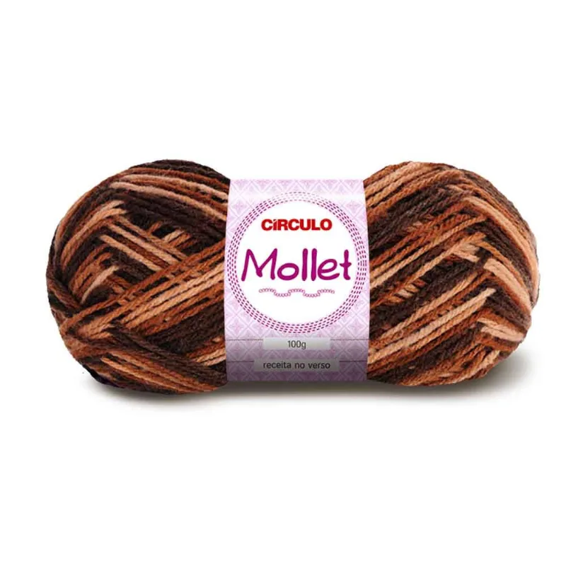 Fio Circulo Mollet 200M Em Acrilico Com 100G Capuccino 9601