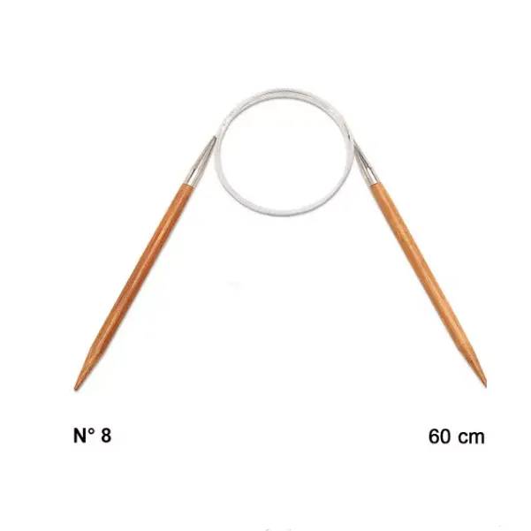 AGULHA CIRCULAR BAMBU CROCHE  60CM - 8,0MM - Circulo - Artesanato