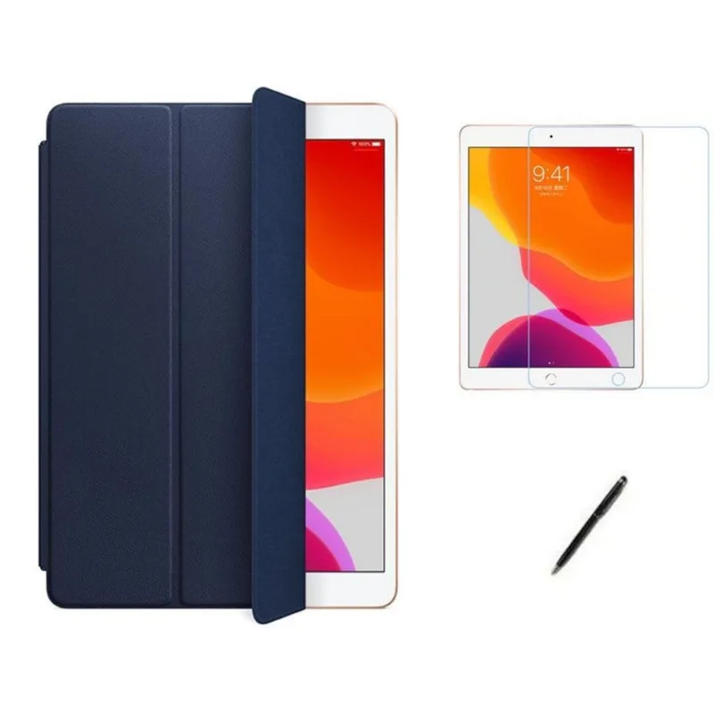 Kit Capa Smart Case iPad 8a Geração 10.2 /Can/Pel - Azul Escuro
