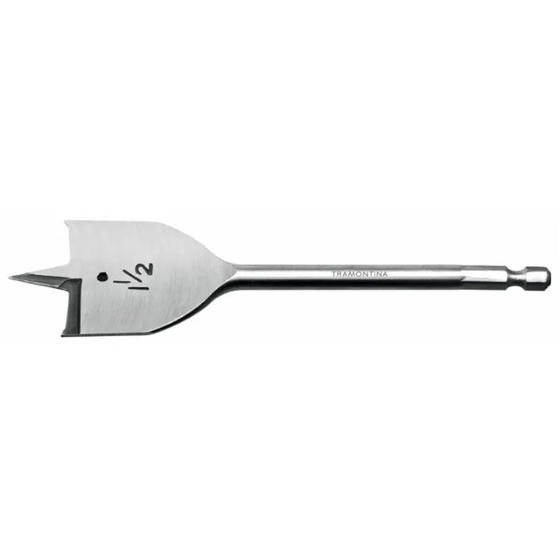 Broca para Madeira Ponta Chata 1/4" x 150mm Tramontina Master Broca Para Madeira Ponta Chata 1/4 X 150 Mm Corpo Em aço Especial Haste Encaixe Rápido 1/4 43144101 Tramontina
