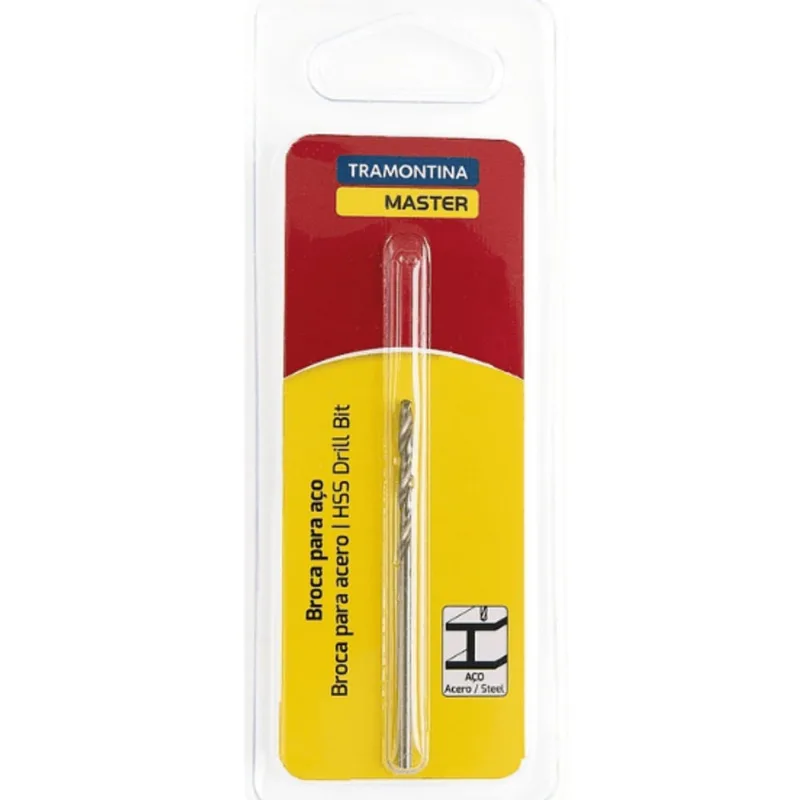 Broca Para aço 2x49mm Corpo Em aço Rápido Hss Angulo Ponta 118 Graus Corte Direito 43141106 Tramontina
