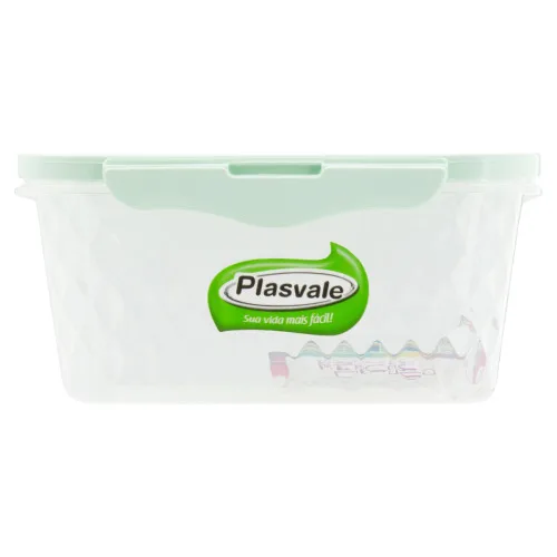 POTE COM TAMPA PLÁSTICO VERDE 1L PLASVALE CRISTAL - PLASVALE