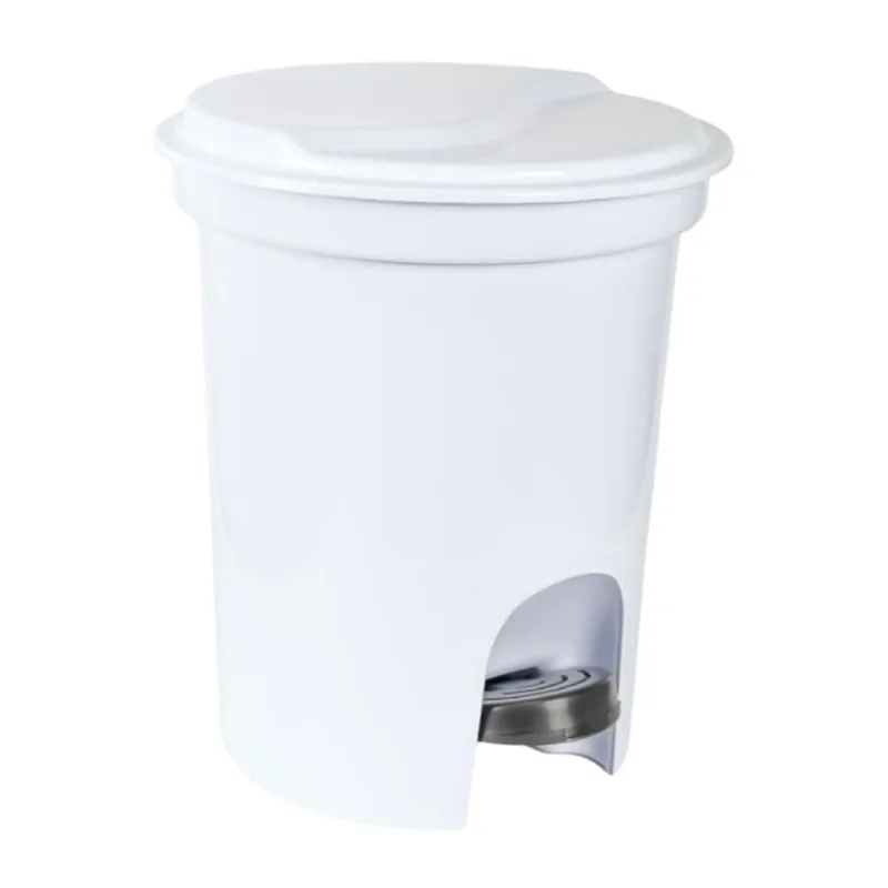 Lixeira com Pedal Plástico Branca 13L com Tampa 182 Plasvale Lixeira com Pedal Plástico Branca 13L com Tampa 182