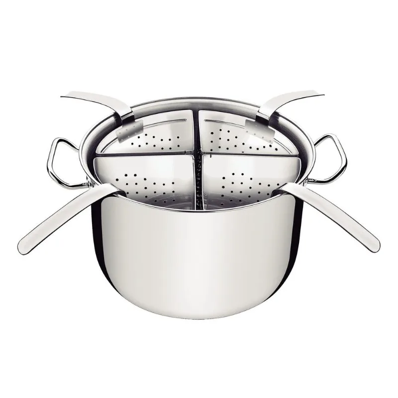 Cozi-Pasta Profissional Tramontina Aço Inox 4 Divisórias 13,5L (MP)