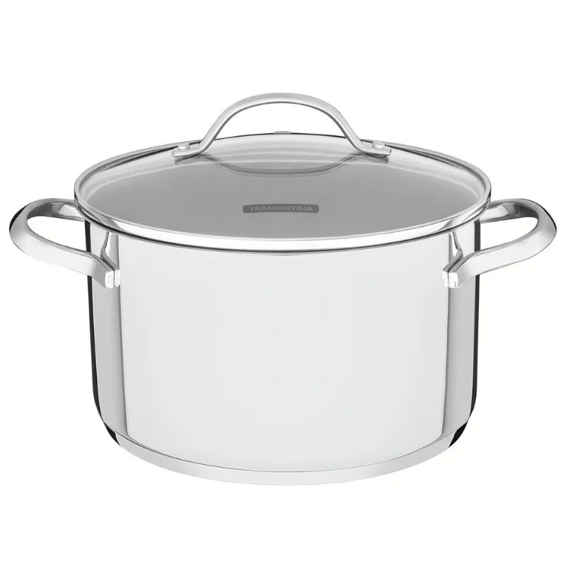 Caçarola Funda Tramontina Una De Aço Inox 2 Alças 3,6L (MP)