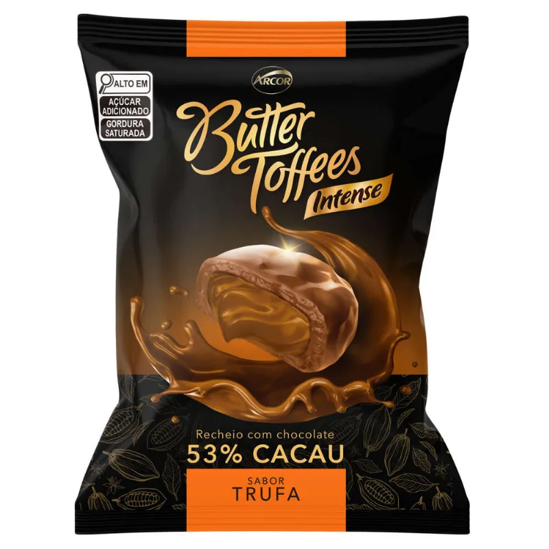 Bala Trufa Recheada com Chocolate 53% Cacau Butter Toffees 90g