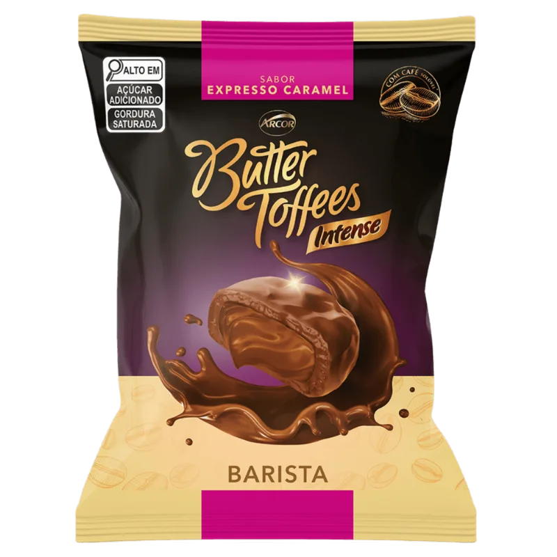Bala Expresso Caramel Butter Toffees Intense Barista Pacote 400g