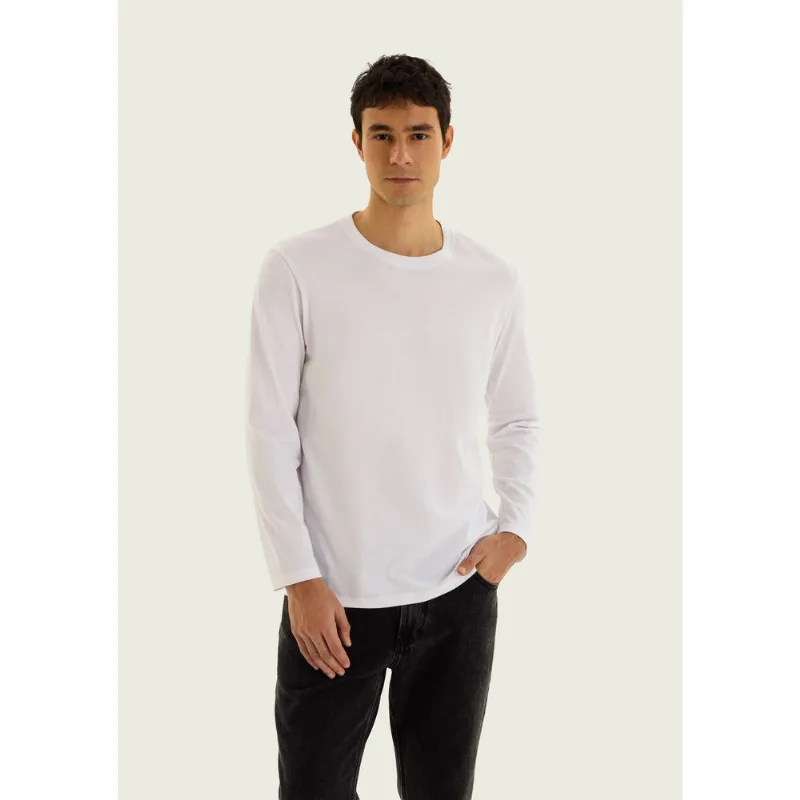 Camiseta Básica Masculina Manga Longa World - Branco XG