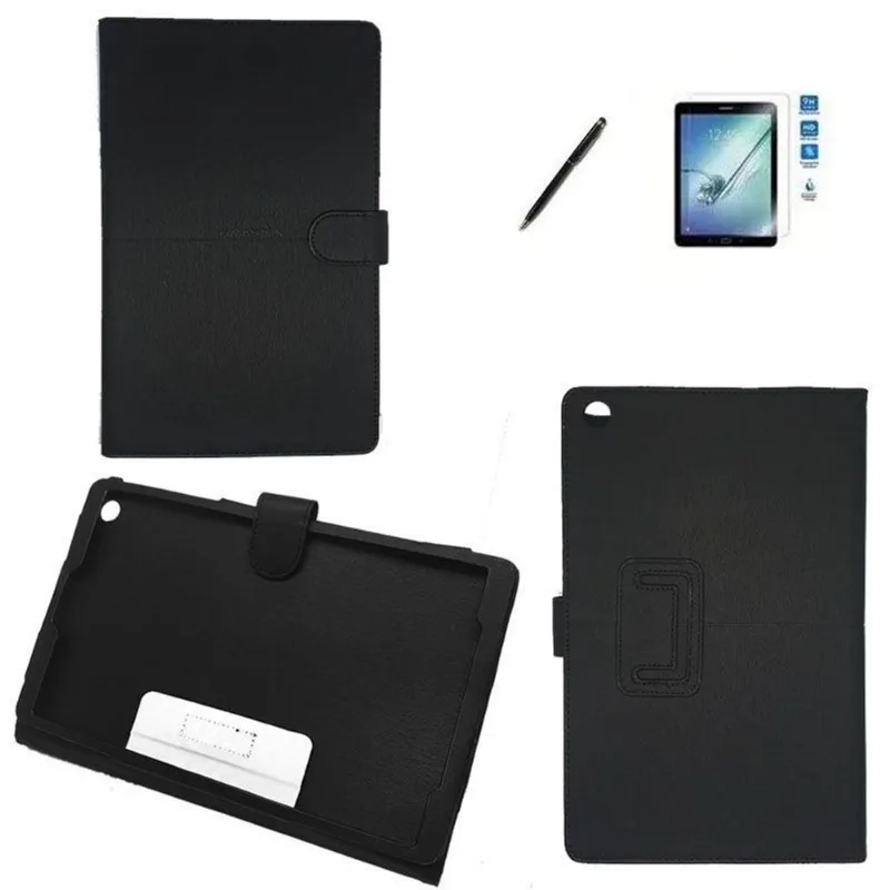 Kit Capa Novo iPad 8 Ger. 10.2' Carteira / Caneta + Pel Vidro (Preto)