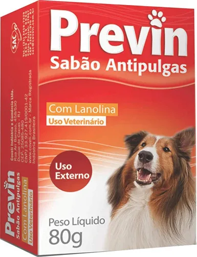 Sabão Antipulgas Previn 80g - PREVIN - Higiene E Beleza