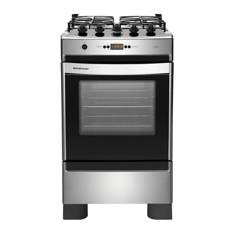 Fogão Brastemp Clean Timer 04 Queimadores Inox Bivolt BFO4TARUNA