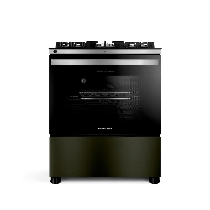 Fogão Brastemp 5 Bocas com Mesa de Vidro Eclipse Collection, Função Air Fryer e Turbo Chama - BFS5LAP - Brastemp - Eletrodomésticos