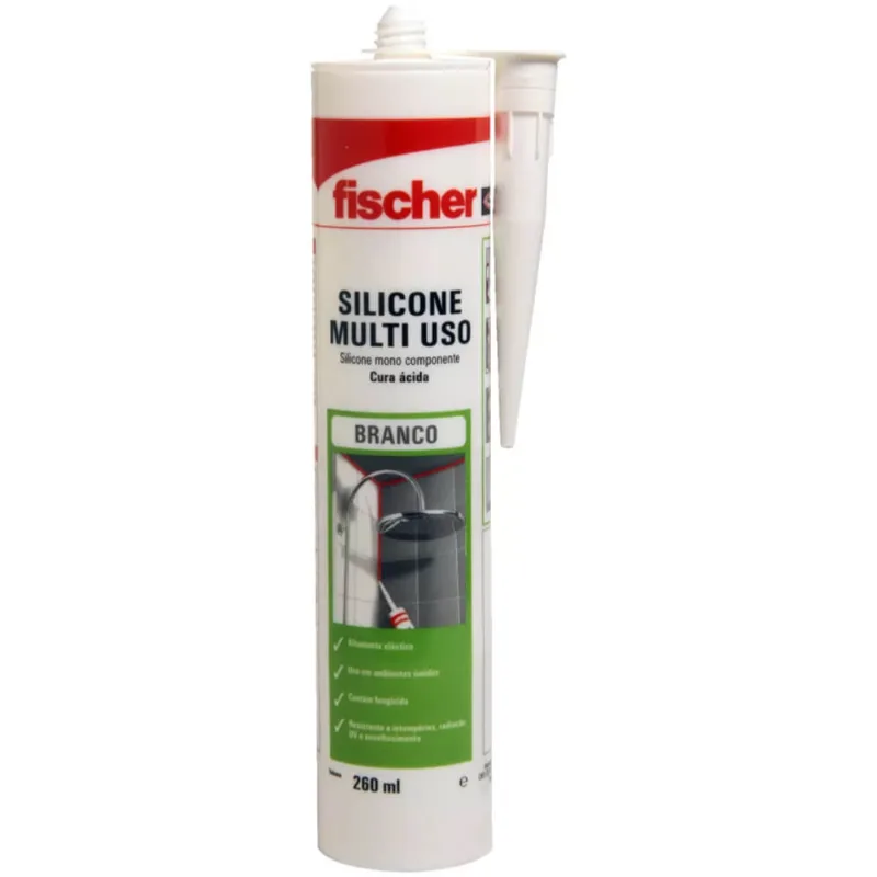 Silicone Acético Branco 260ml - 600690 - Fischer