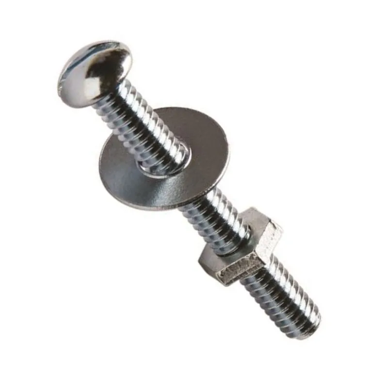 Parafuso Rosca Máquina Cabeça Redonda Fenda Fixdura Parafuso Rosca Máquina Cabeça Redonda Fenda 3/16x2" 4 Peças